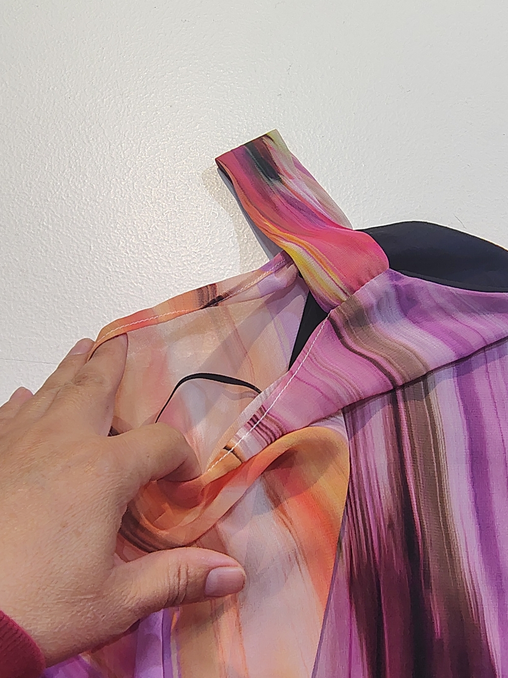 Signature by Robbie Bee Multicolor Pink Purple Cold-Shoulder Maxi Dress - Picture 8 of 14
